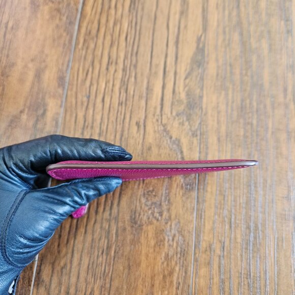 Coach Crossgrain Leather Keychain Pouch Fuschia With Gold Accents NWOT - Picture 7 of 10